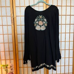 Black Floral Embroidered Dress